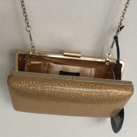NWT | Colette | Gold Sparkly Clutch Bag - Picture 4 of 5
